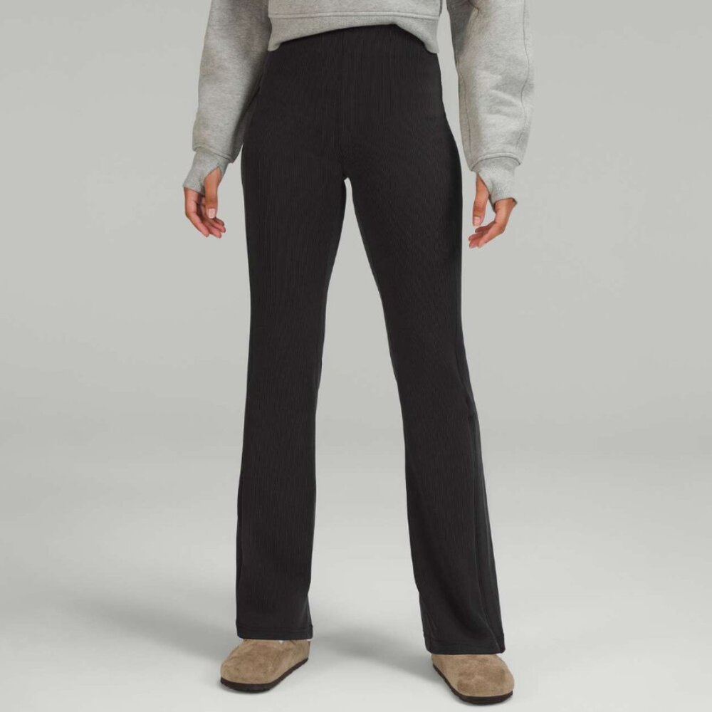 Lululemon Brushed Softstreme Ribbed Zip Flared Pant 25" 6